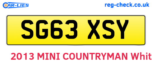 SG63XSY are the vehicle registration plates.