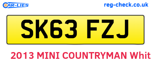 SK63FZJ are the vehicle registration plates.