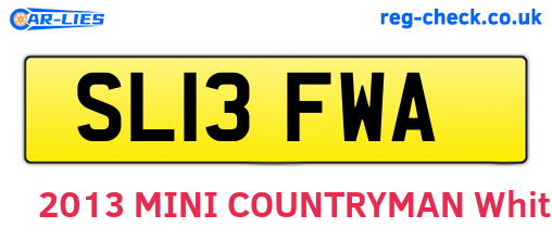 SL13FWA are the vehicle registration plates.
