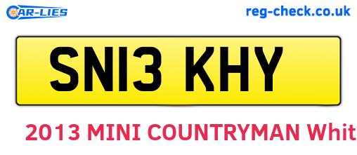 SN13KHY are the vehicle registration plates.