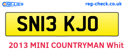 SN13KJO are the vehicle registration plates.
