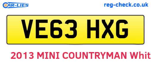 VE63HXG are the vehicle registration plates.