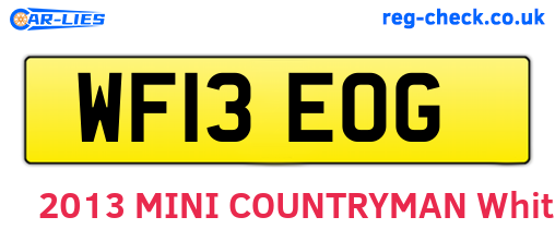 WF13EOG are the vehicle registration plates.