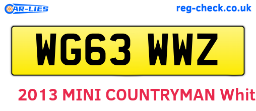 WG63WWZ are the vehicle registration plates.
