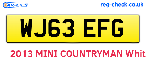 WJ63EFG are the vehicle registration plates.