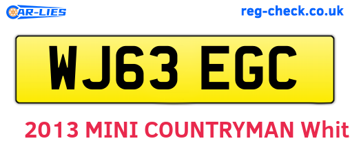 WJ63EGC are the vehicle registration plates.