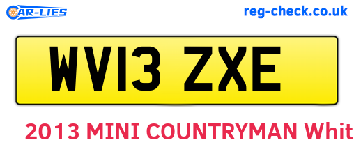 WV13ZXE are the vehicle registration plates.