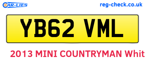 YB62VML are the vehicle registration plates.