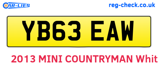 YB63EAW are the vehicle registration plates.