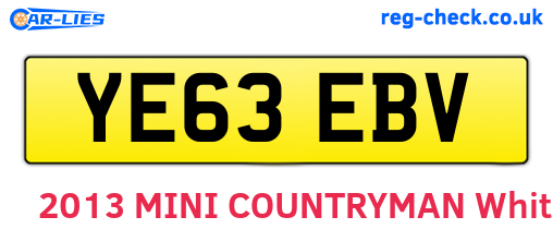 YE63EBV are the vehicle registration plates.