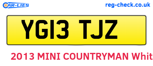YG13TJZ are the vehicle registration plates.