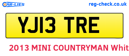 YJ13TRE are the vehicle registration plates.