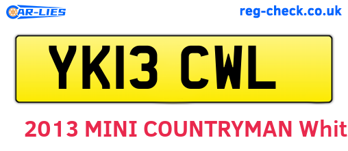 YK13CWL are the vehicle registration plates.