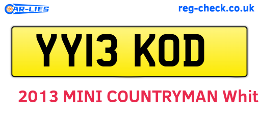 YY13KOD are the vehicle registration plates.