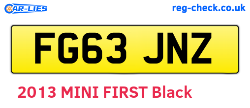 FG63JNZ are the vehicle registration plates.