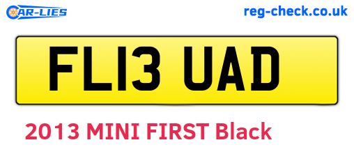 FL13UAD are the vehicle registration plates.