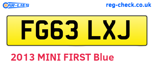 FG63LXJ are the vehicle registration plates.