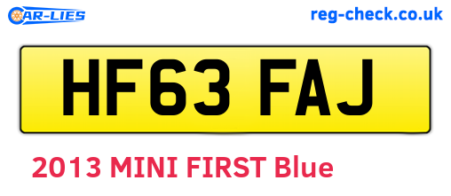 HF63FAJ are the vehicle registration plates.