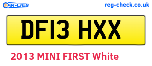DF13HXX are the vehicle registration plates.