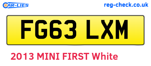FG63LXM are the vehicle registration plates.