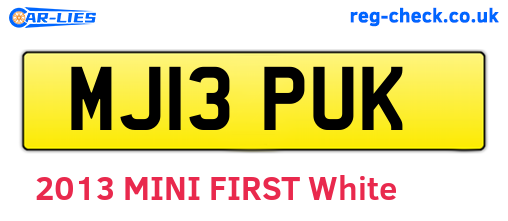 MJ13PUK are the vehicle registration plates.