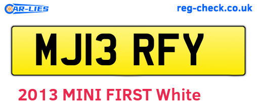 MJ13RFY are the vehicle registration plates.