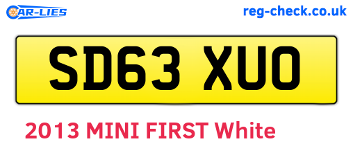 SD63XUO are the vehicle registration plates.