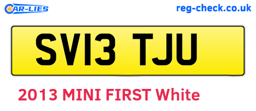 SV13TJU are the vehicle registration plates.