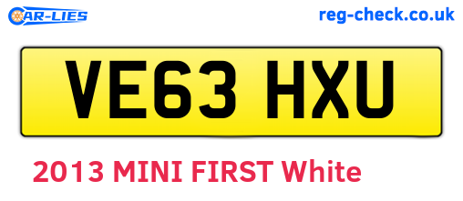VE63HXU are the vehicle registration plates.