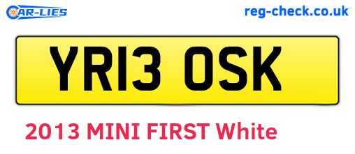 YR13OSK are the vehicle registration plates.
