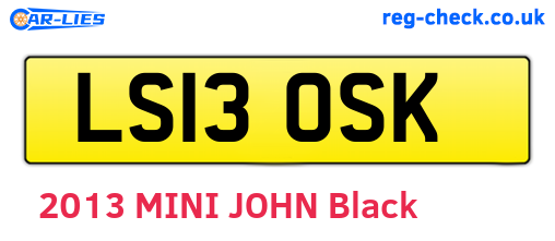 LS13OSK are the vehicle registration plates.