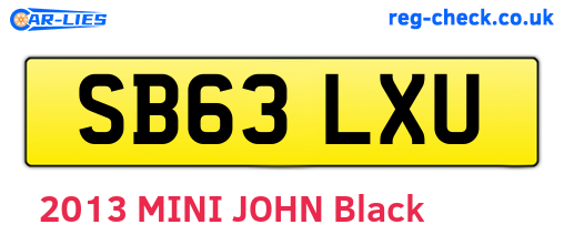SB63LXU are the vehicle registration plates.