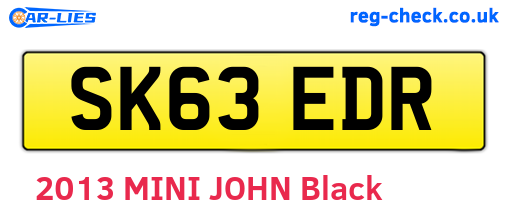 SK63EDR are the vehicle registration plates.