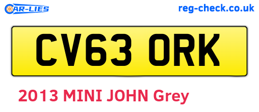 CV63ORK are the vehicle registration plates.