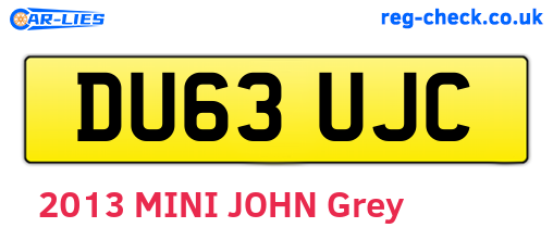 DU63UJC are the vehicle registration plates.