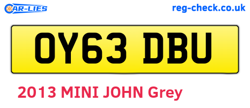OY63DBU are the vehicle registration plates.