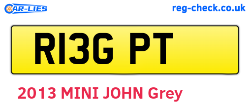 R13GPT are the vehicle registration plates.
