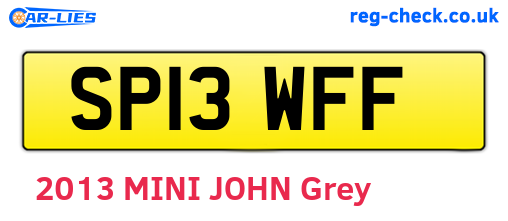 SP13WFF are the vehicle registration plates.