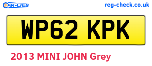 WP62KPK are the vehicle registration plates.
