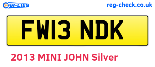 FW13NDK are the vehicle registration plates.