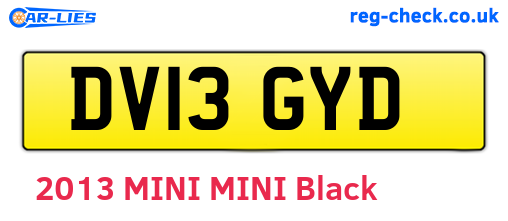 DV13GYD are the vehicle registration plates.