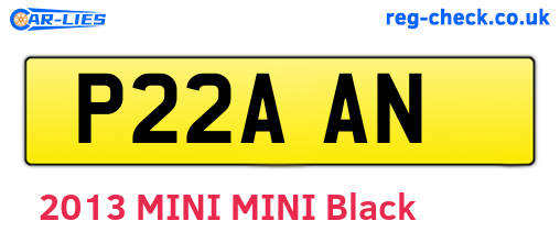 P22AAN are the vehicle registration plates.