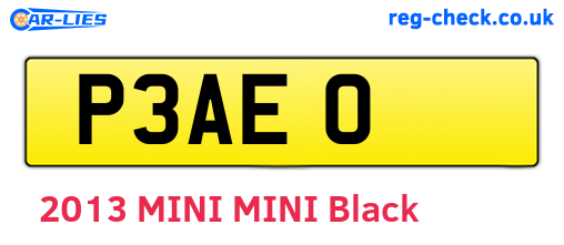 P3AEO are the vehicle registration plates.