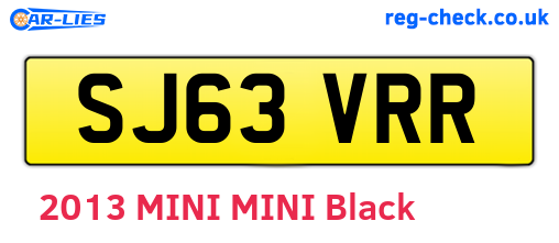 SJ63VRR are the vehicle registration plates.
