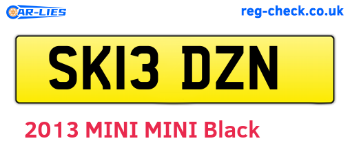 SK13DZN are the vehicle registration plates.