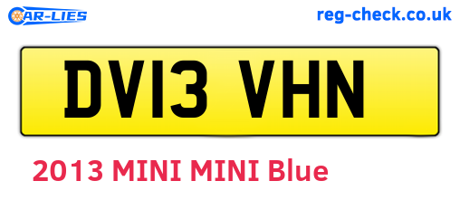 DV13VHN are the vehicle registration plates.