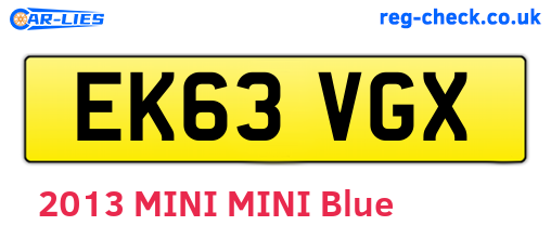 EK63VGX are the vehicle registration plates.
