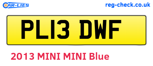 PL13DWF are the vehicle registration plates.
