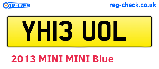 YH13UOL are the vehicle registration plates.