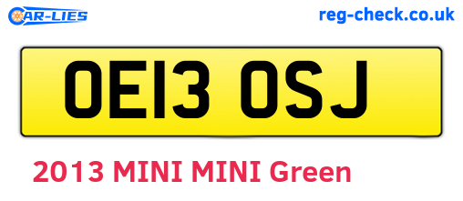 OE13OSJ are the vehicle registration plates.